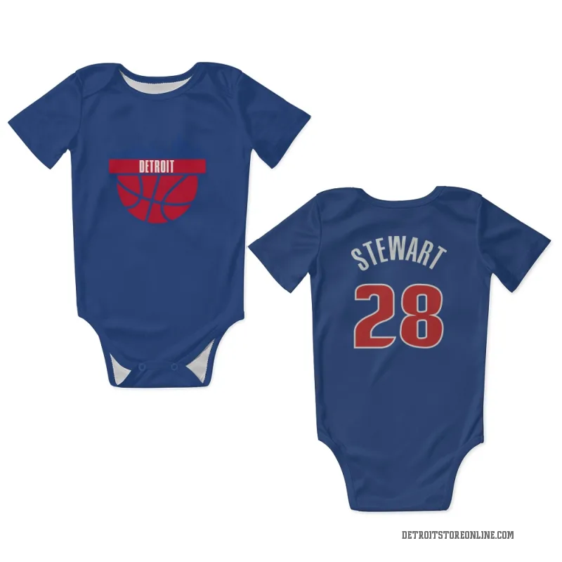 Isaiah Stewart  Blue Detroit Pistons  Newborn & Infant Bodysuit