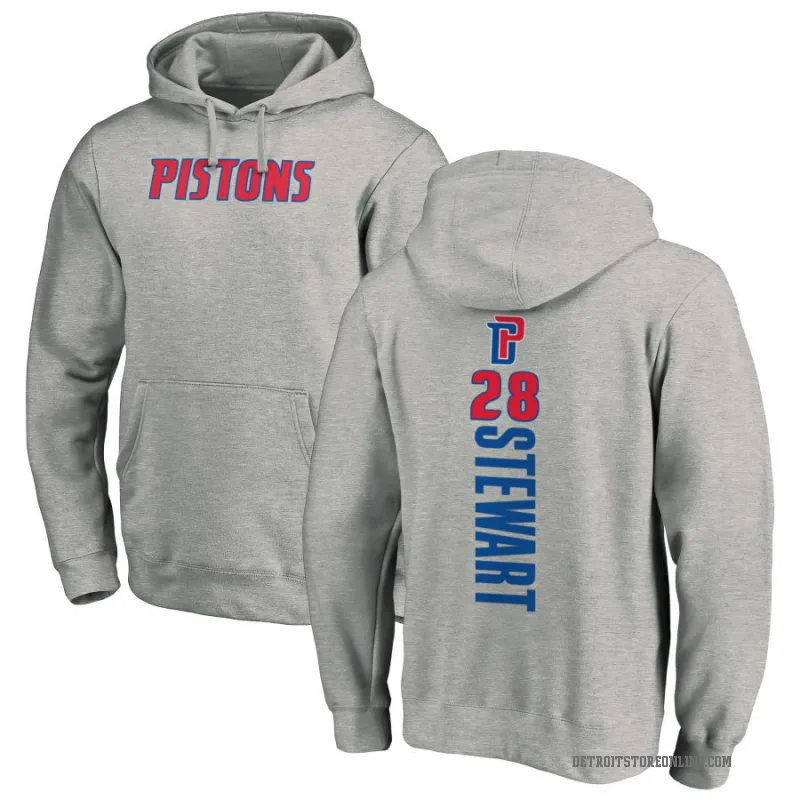 Isaiah Stewart Men's Detroit Pistons Branded Ash Backer Pullover Hoodie