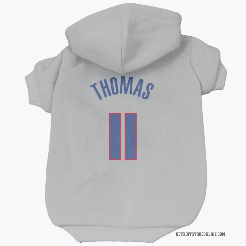 Isiah Thomas  Gray Detroit Pistons  Cat & Dog Pet Hoodie