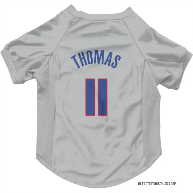 Isiah Thomas  Gray Detroit Pistons  Cat & Dog Pet Jersey