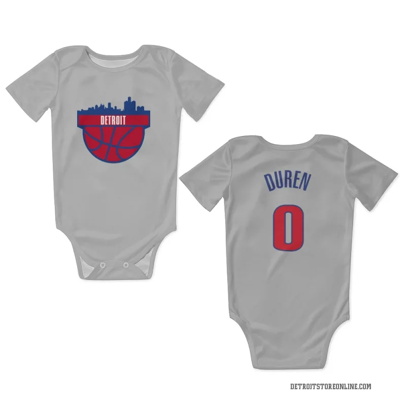 Jalen Duren  White Detroit Pistons  Newborn & Infant Bodysuit