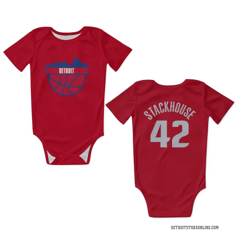 Jerry Stackhouse  Red Detroit Pistons  Newborn & Infant Bodysuit