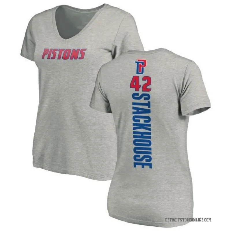 Jerry Stackhouse Women's Detroit Pistons Ash Backer T-Shirt