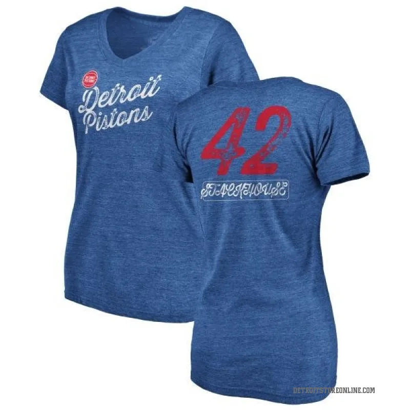 Jerry Stackhouse Women's Royal Detroit Pistons Sideline V-Neck T-Shirt