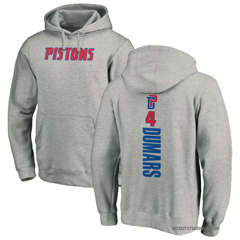 Joe Dumars Men's Detroit Pistons Branded Ash Backer Pullover Hoodie