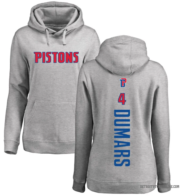 Joe Dumars Women's Detroit Pistons Branded Ash Backer Pullover Hoodie