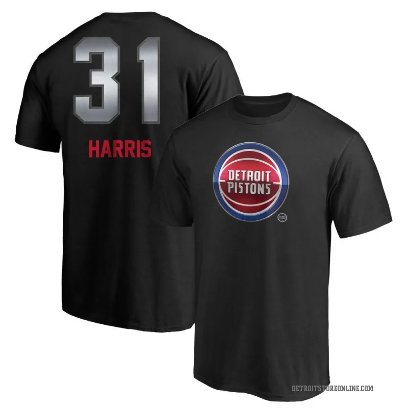 Joe Harris Men's Black Detroit Pistons Midnight Mascot T-Shirt