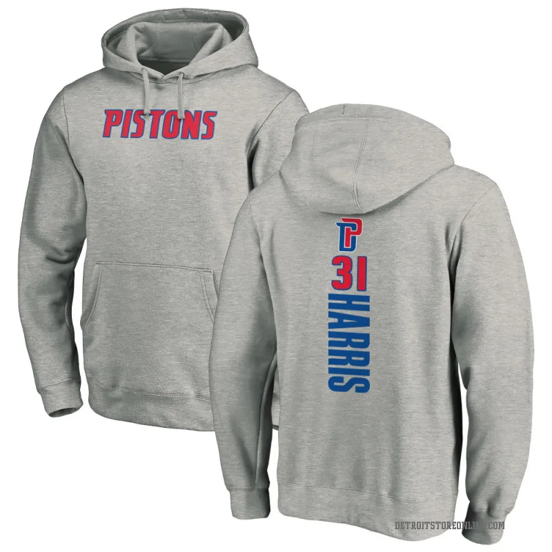 Joe Harris Men's Detroit Pistons Branded Ash Backer Pullover Hoodie