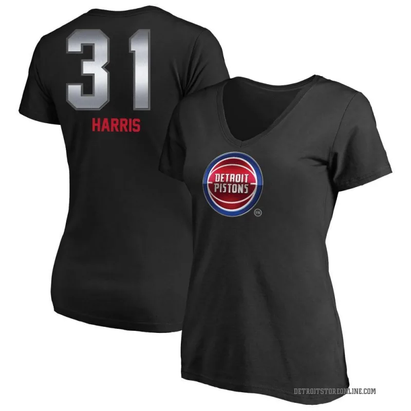 Joe Harris Women's Black Detroit Pistons Midnight Mascot T-Shirt