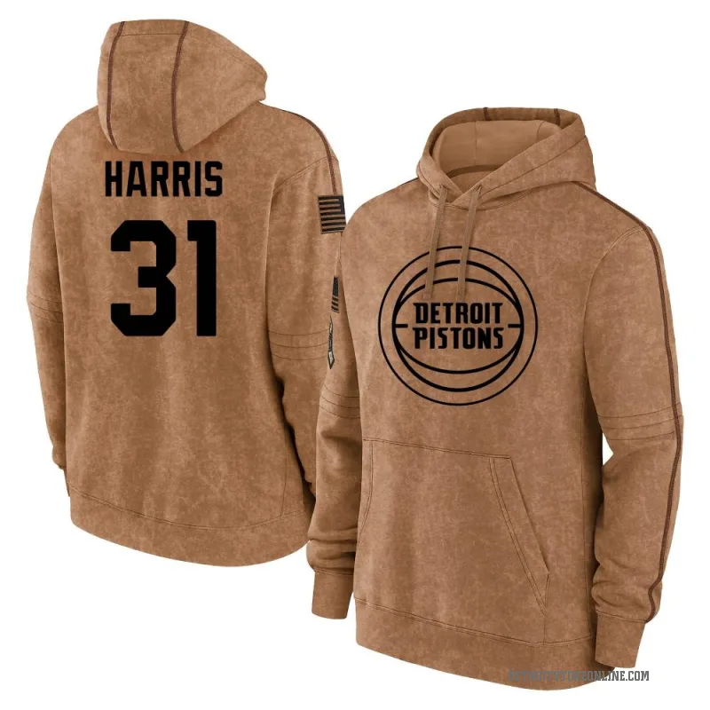 Joe Harris Youth Brown Detroit Pistons 2023 Salute to Service Club Pullover Hoodie