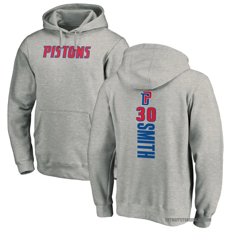 Joe Smith Men's Detroit Pistons Branded Ash Backer Pullover Hoodie