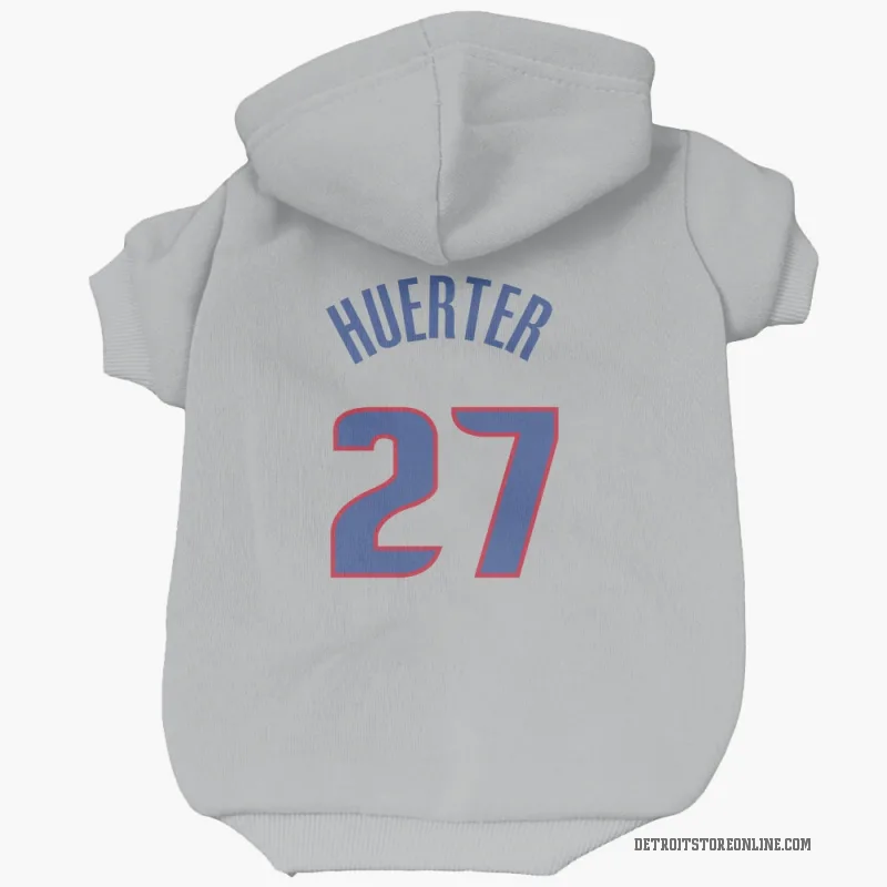 Kevin Huerter  Gray Detroit Pistons  Cat & Dog Pet Hoodie