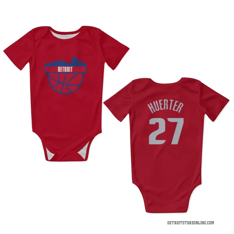 Kevin Huerter  Red Detroit Pistons  Newborn & Infant Bodysuit
