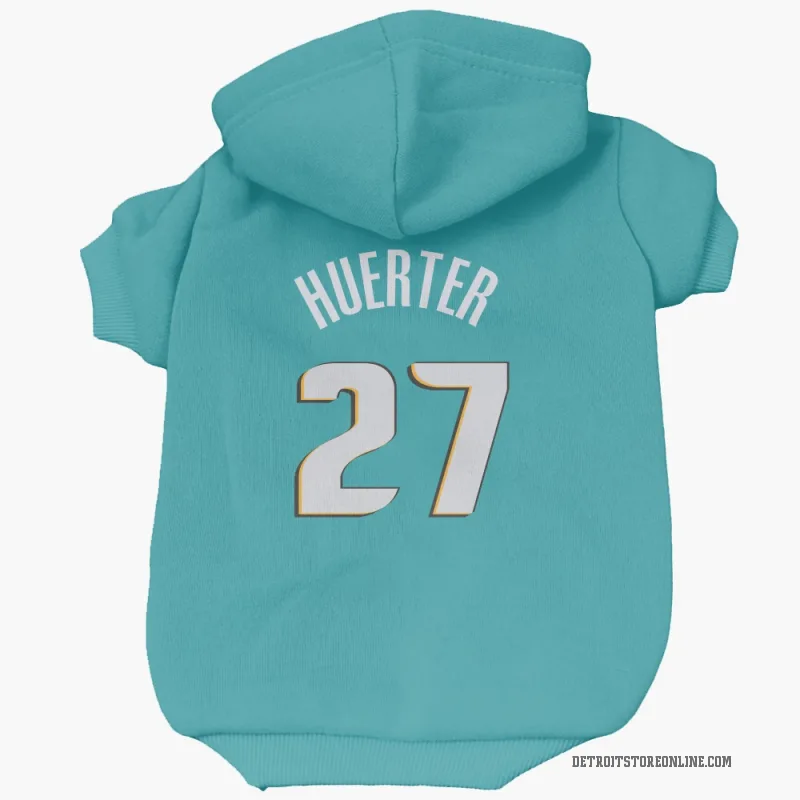 Kevin Huerter  Teal Detroit Pistons  Cat & Dog Pet Hoodie