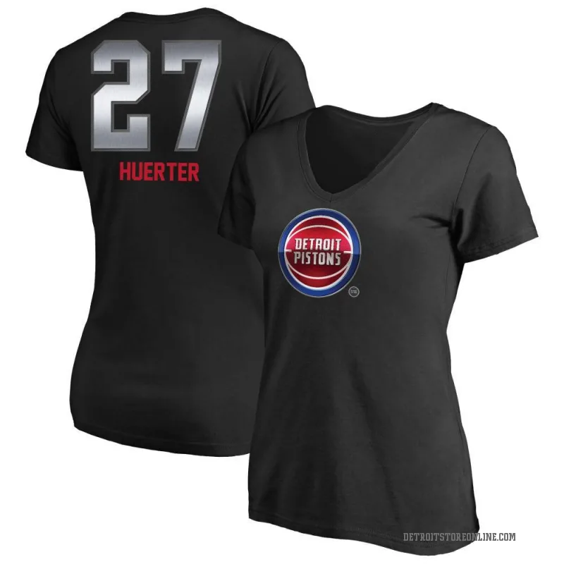 Kevin Huerter Women's Black Detroit Pistons Midnight Mascot T-Shirt