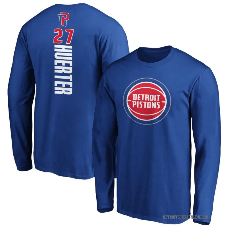 Kevin Huerter Youth Royal Detroit Pistons Backer Long Sleeve T-Shirt
