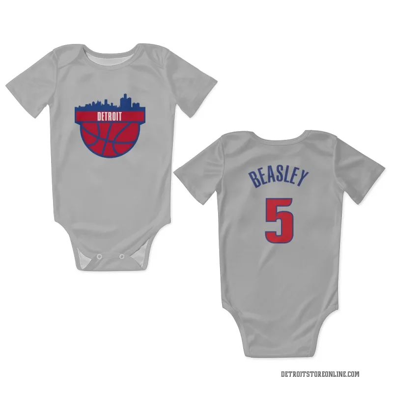 Malik Beasley  White Detroit Pistons  Newborn & Infant Bodysuit