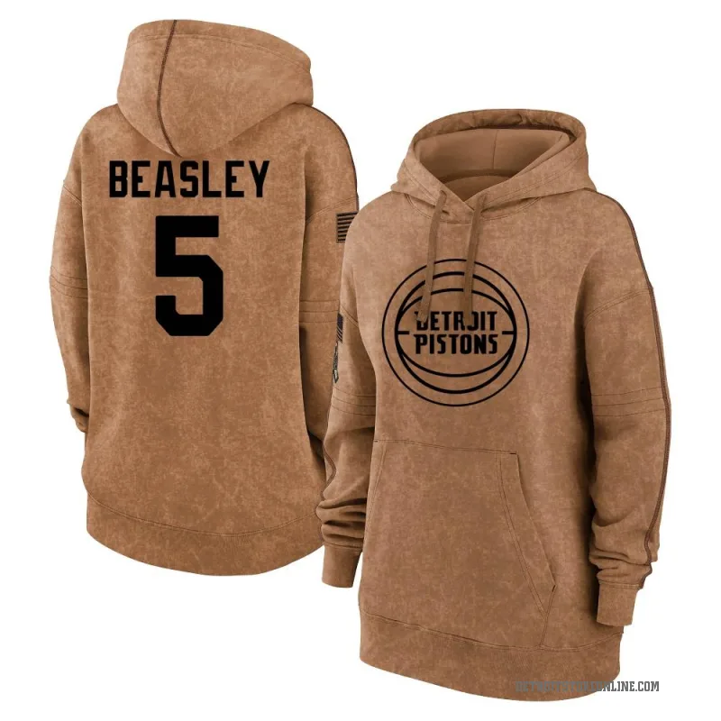 Malik Beasley Women's Brown Detroit Pistons 2023 Salute to Service Pullover Hoodie