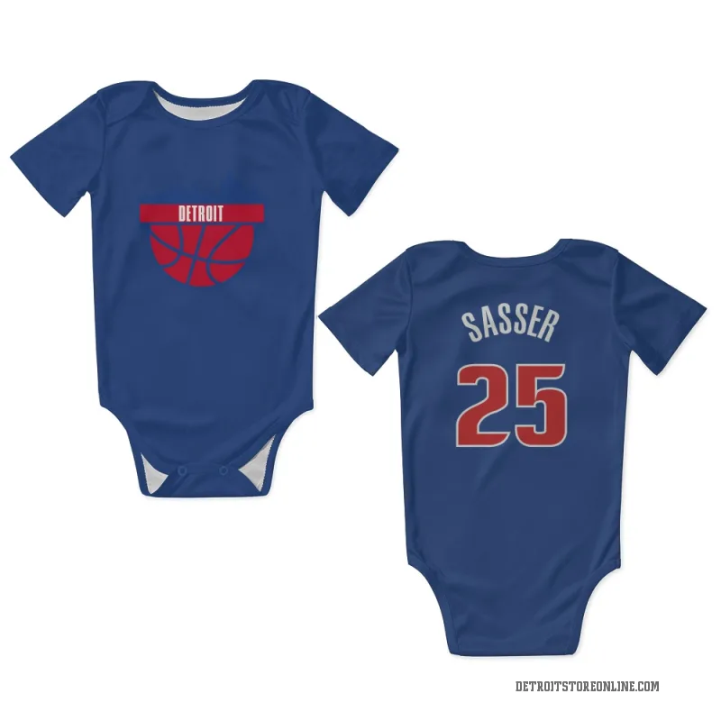 Marcus Sasser  Blue Detroit Pistons  Newborn & Infant Bodysuit