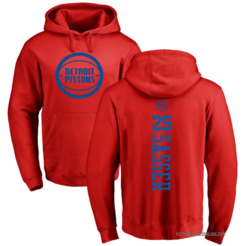 Marcus Sasser Men's Red Detroit Pistons Branded One Color Backer Pullover Hoodie