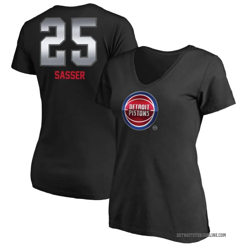 Marcus Sasser Women's Black Detroit Pistons Midnight Mascot T-Shirt