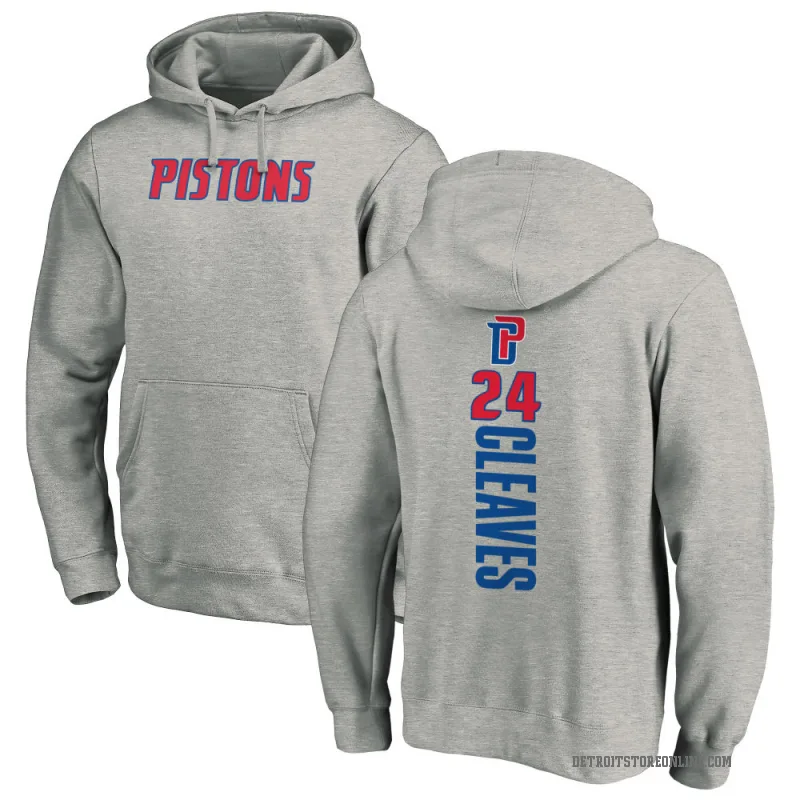 Mateen Cleaves Men's Detroit Pistons Branded Ash Backer Pullover Hoodie