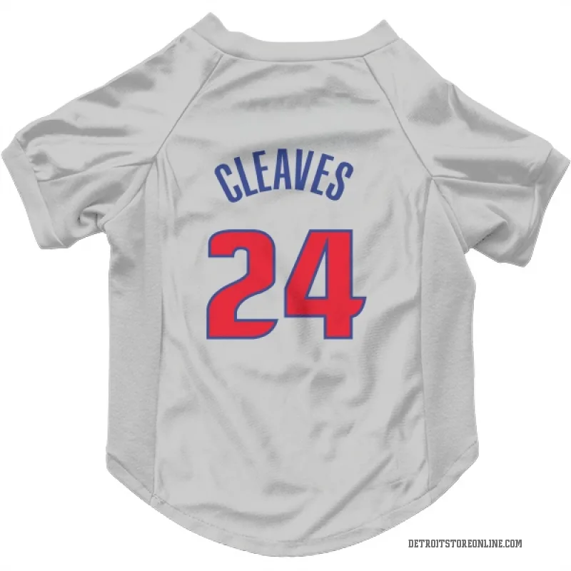 Mateen Cleaves  White Detroit Pistons  Cat & Dog Pet Jersey