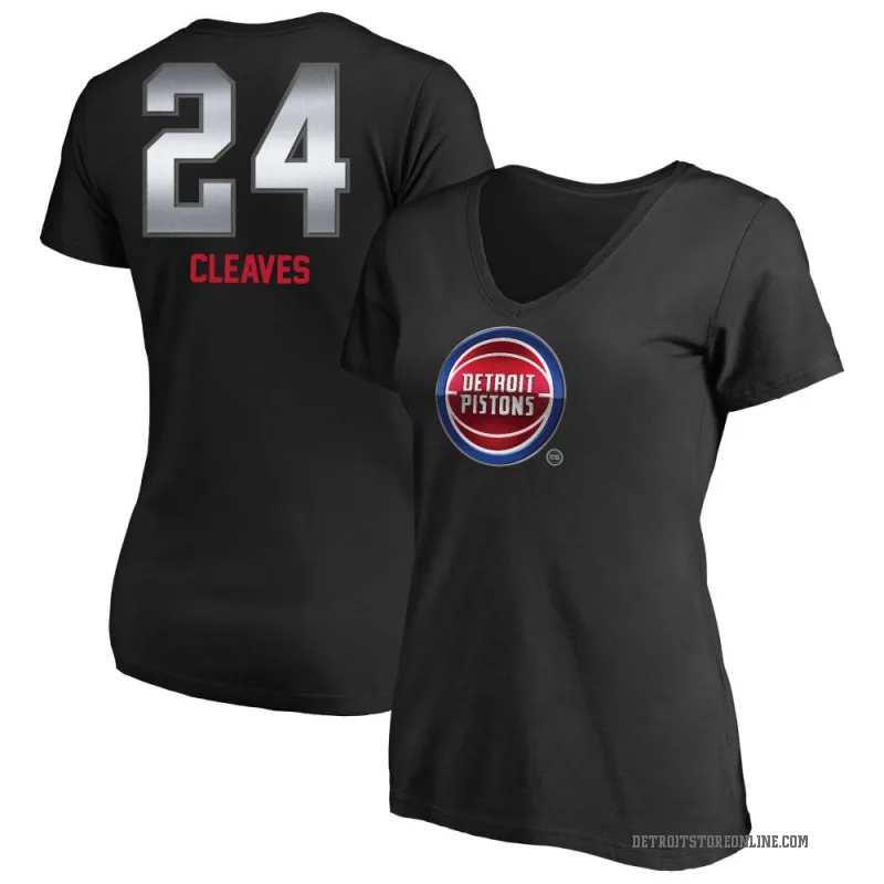 Mateen Cleaves Women's Black Detroit Pistons Midnight Mascot T-Shirt