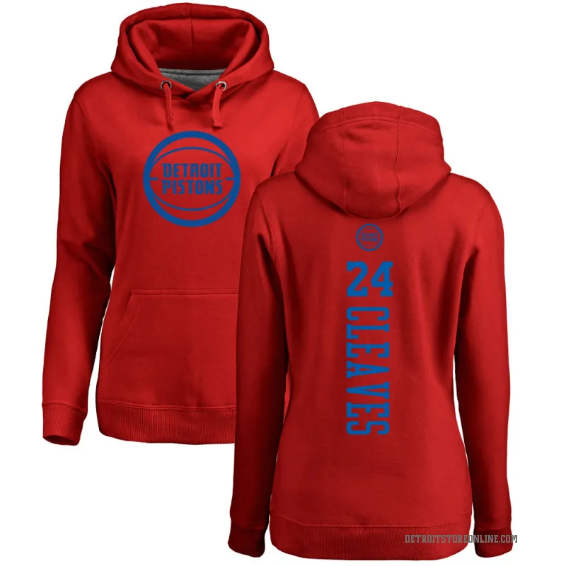 Mateen Cleaves Women's Red Detroit Pistons Branded One Color Backer Pullover Hoodie