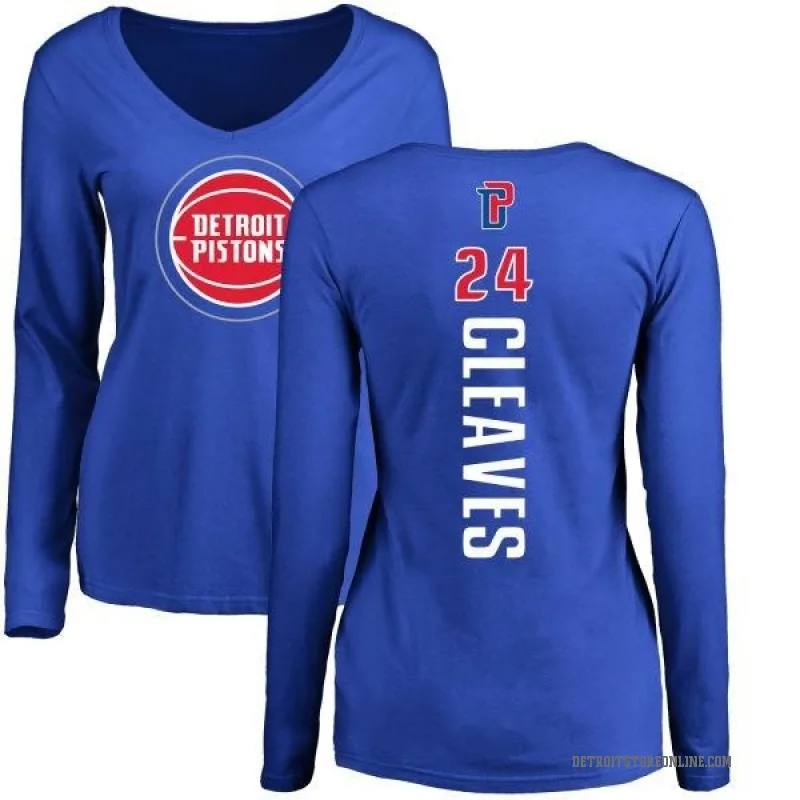 Mateen Cleaves Women's Royal Detroit Pistons Backer Long Sleeve T-Shirt