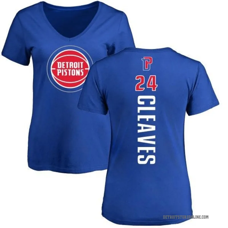 Mateen Cleaves Women's Royal Detroit Pistons Backer T-Shirt