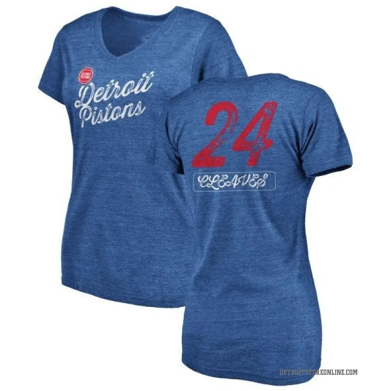 Mateen Cleaves Women's Royal Detroit Pistons Sideline V-Neck T-Shirt