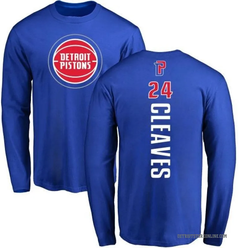 Mateen Cleaves Youth Royal Detroit Pistons Backer Long Sleeve T-Shirt