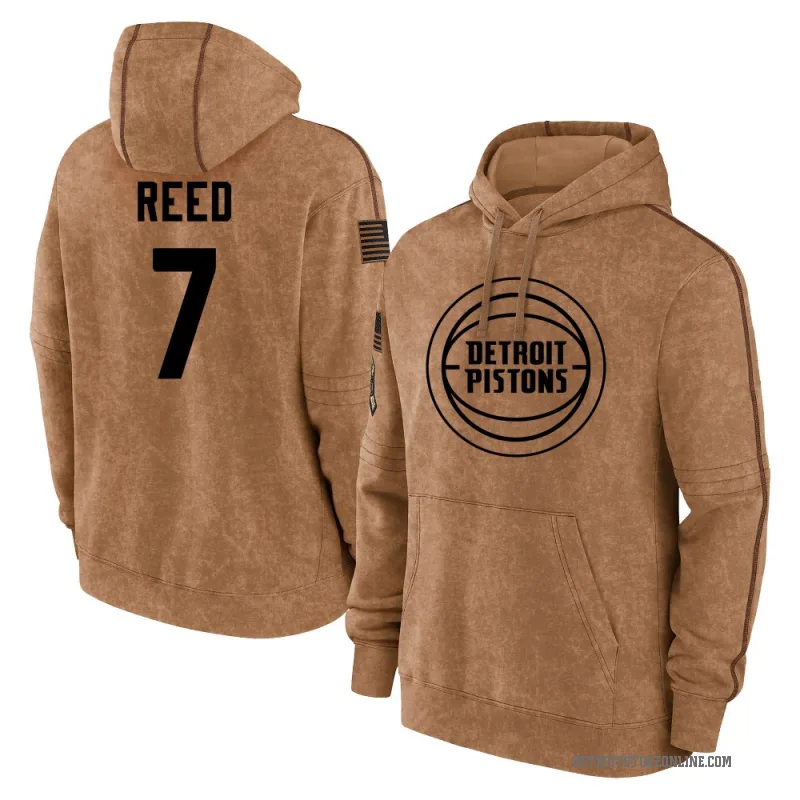 Paul Reed Youth Brown Detroit Pistons 2023 Salute to Service Club Pullover Hoodie
