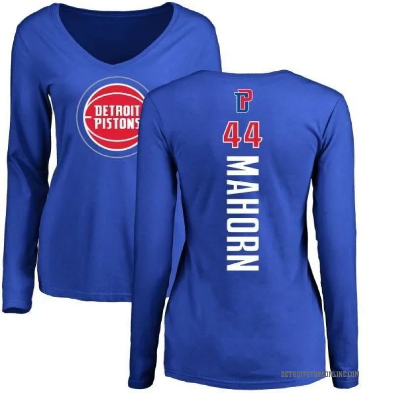 Rick Mahorn Women's Royal Detroit Pistons Backer Long Sleeve T-Shirt