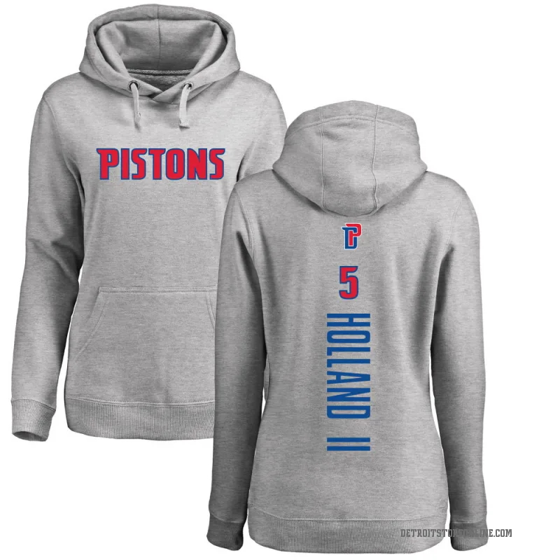 Ronald Holland II Women's Detroit Pistons Branded Ash Backer Pullover Hoodie