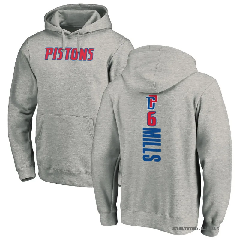 Terry Mills Men's Detroit Pistons Branded Ash Backer Pullover Hoodie