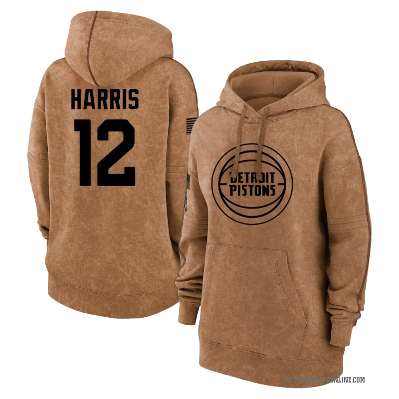 Tobias Harris Women's Brown Detroit Pistons 2023 Salute to Service Pullover Hoodie