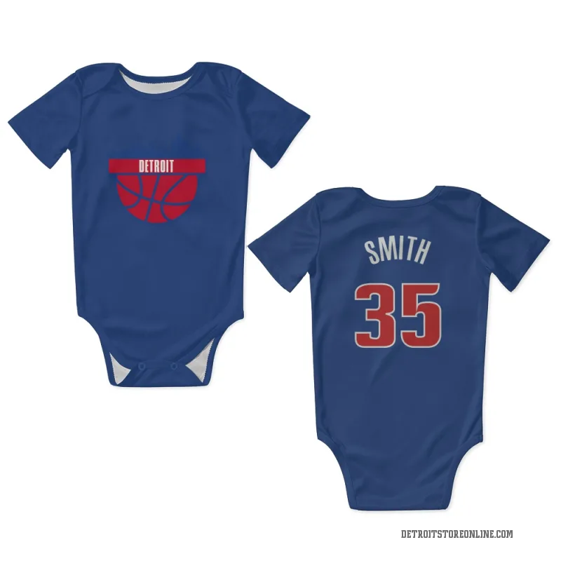 Tolu Smith  Blue Detroit Pistons  Newborn & Infant Bodysuit