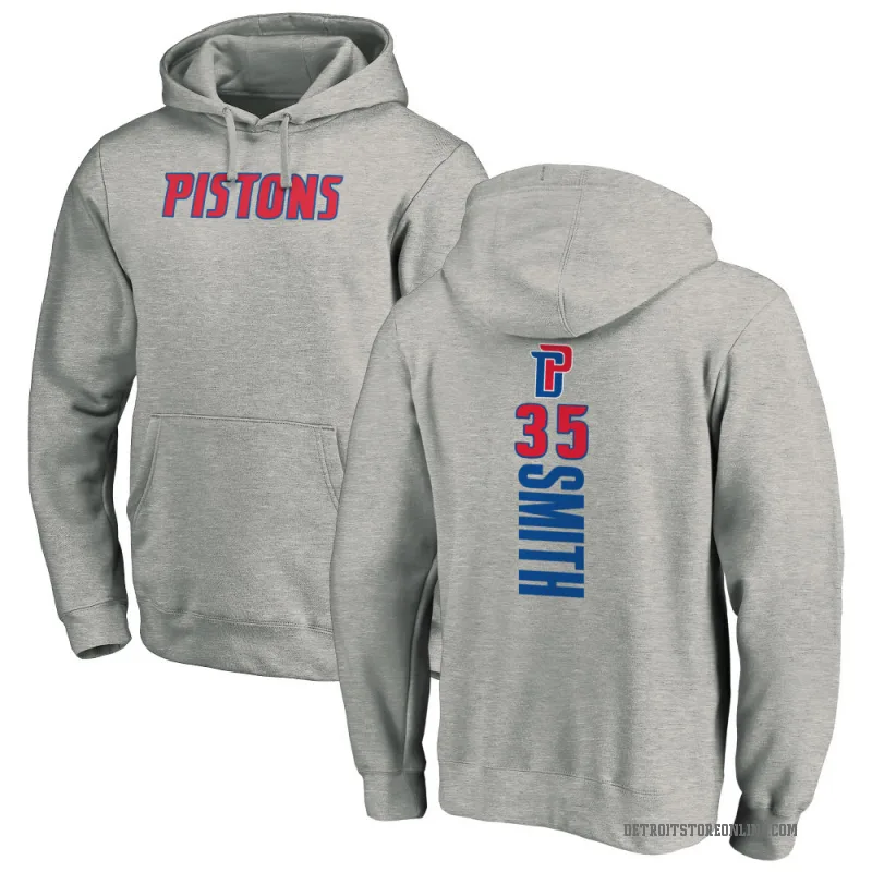 Tolu Smith Men's Detroit Pistons Branded Ash Backer Pullover Hoodie
