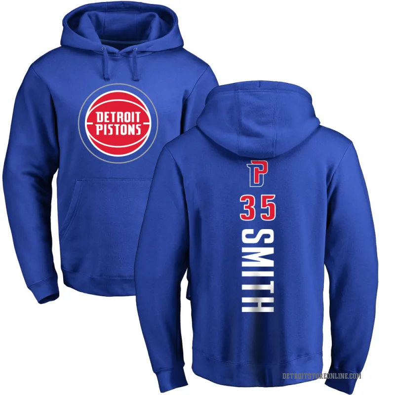 Tolu Smith Men's Royal Detroit Pistons Branded Backer Pullover Hoodie
