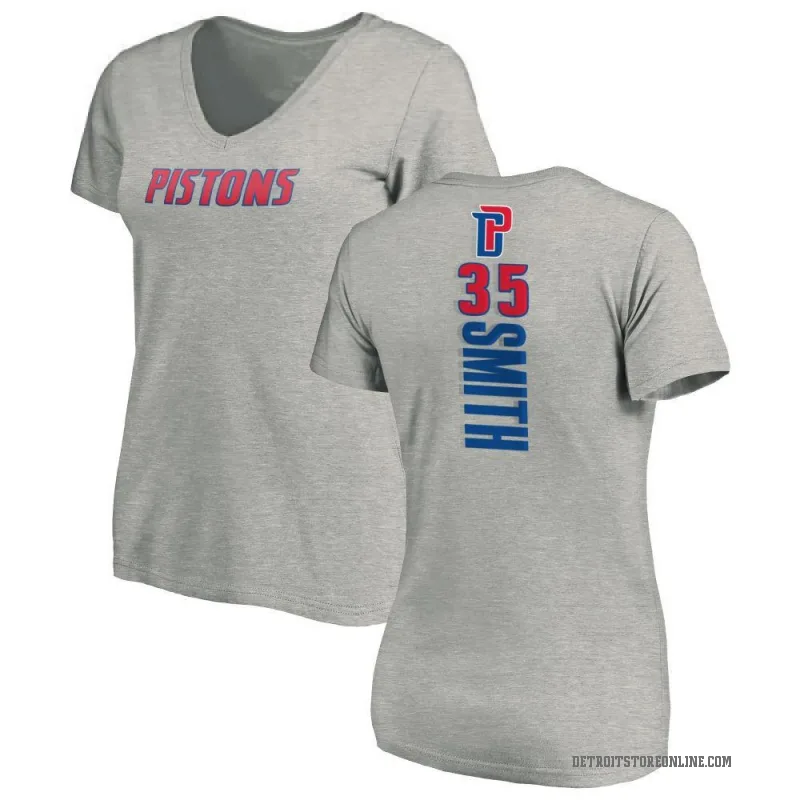 Tolu Smith Women's Detroit Pistons Ash Backer T-Shirt