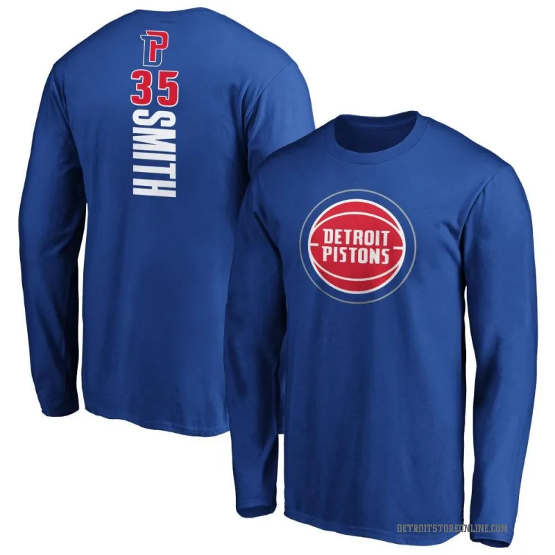 Tolu Smith Youth Royal Detroit Pistons Backer Long Sleeve T-Shirt