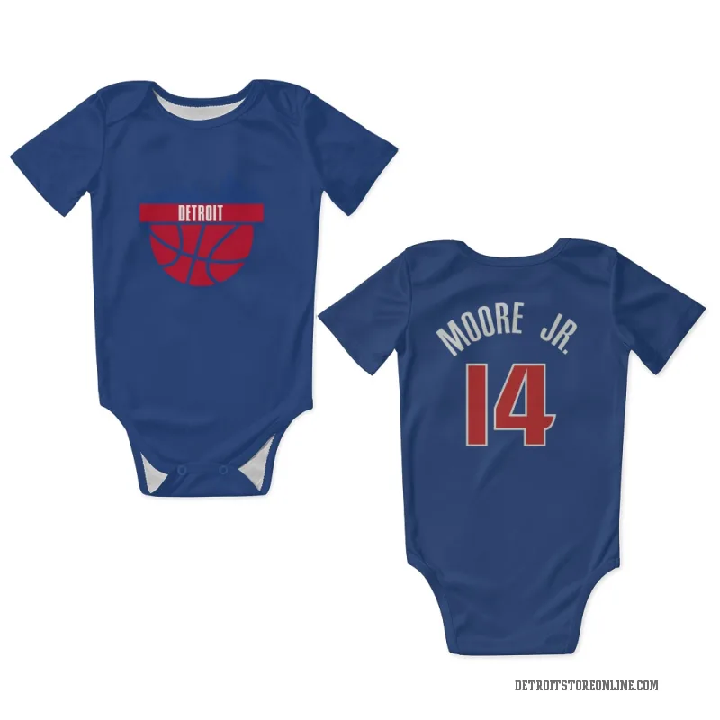 Wendell Moore Jr.  Blue Detroit Pistons  Newborn & Infant Bodysuit