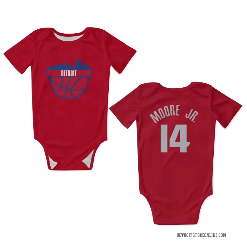 Wendell Moore Jr.  Red Detroit Pistons  Newborn & Infant Bodysuit