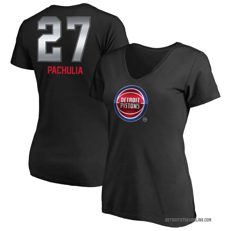 Zaza Pachulia Women's Black Detroit Pistons Midnight Mascot T-Shirt